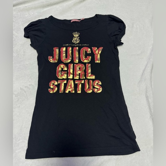 Black and Gold Vintage Juicy Girl Status Shirt - Picture 1 of 11